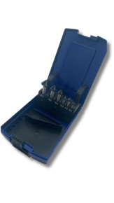 HSS-G TiALN U Nut Kegelsenker Satz 6tlg. 90° DIN 335 Form C, ungleiche Teilung, 3kant Schaft, 5 Schneiden, PREMIUM (6,3 and 10,4 mm 3 Schneiden)