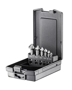 HSS-Co5 U Nut Kegelsenker Satz 6tlg. 90° DIN 335 Form C, ungleiche Teilung, 3kant Schaft, 5 Schneiden, PREMIUM (6,3 and 10,4 mm 3 Schneiden)