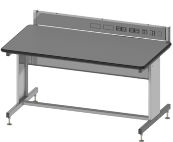 Arbeitstisch mit Stromleiste